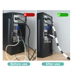 Anti-Biting And Tangled Network Cable Organizer Wire Covering Adhesive Tape, 1 Roll-50mmx5m(White), 1 Roll-100mmx5m(White), 2 Roll-50mmx5m(White), 2 Roll-100mmx5m(White) - Image 3