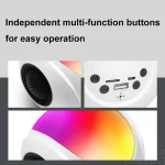 SY-688 TWS RGB Colorful Light Mini Card Bluetooth Speaker, SY-688 White - Image 4