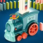 Children Dominoes Toy Train Electrical Music Light Train Automatic Casting Tokens Toy