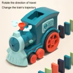 Children Dominoes Toy Train Electrical Music Light Train Automatic Casting Tokens Toy - Image 4
