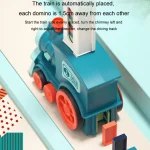 Children Dominoes Toy Train Electrical Music Light Train Automatic Casting Tokens Toy - Image 5