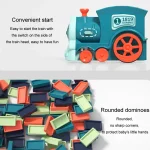 Children Dominoes Toy Train Electrical Music Light Train Automatic Casting Tokens Toy - Image 6