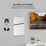 For PS5 Slim JYS-P5193 Console Wall Mount Hanging Storage Rack With Headphone Grip Organizer, For PS5 Slim (Black), For PS5 Slim (White) - Image 3
