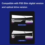 For Sony PS5 Slim IPEGA PG-P5S021 RGB Light Host Horizontal Stand With 4 USB HUBs, White, Black - Image 4