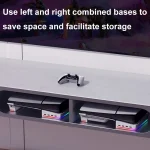 For Sony PS5 Slim IPEGA PG-P5S021 RGB Light Host Horizontal Stand With 4 USB HUBs, White, Black - Image 8