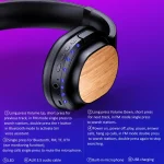 Bamboo Wood Bluetooth Headphones With Built-In Sound Card, TF Card / FM / AUX Support - Image 14