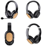 Bamboo Wood Bluetooth Headphones With Built-In Sound Card, TF Card / FM / AUX Support - Image 3