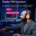 Bamboo Wood Bluetooth Headphones With Built-In Sound Card, TF Card / FM / AUX Support - Image 8