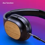 Bamboo Wood Bluetooth Headphones With Built-In Sound Card, TF Card / FM / AUX Support - Image 9