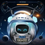 Space Sapsule Clock Wireless Bluetooth Speaker With Atmosphere Light - Image 11
