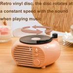 Retro Mini Record Player Wireless Bluetooth Speaker Multifunctional Card Desktop Speaker - Image 3