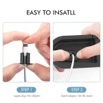 AhaStyle PT28-3 For iPhone / Apple Watch / AirPods 3 In 1 Silicone Desktop Charging Storage Base Bracket, Black, Dark Gray, Midnight Blue - Image 4