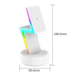 For Apple Series 3 In 1 RGB Light Magsafe Magnetic Mobile Phone Holder Wireless Charger - Image 2
