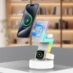 For Apple Series 3 In 1 RGB Light Magsafe Magnetic Mobile Phone Holder Wireless Charger - Image 9