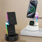For Apple Series 3 In 1 RGB Light Magsafe Magnetic Mobile Phone Holder Wireless Charger - Image 10