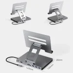 Blueendless 4K/60Hz Multifunctional Folding Tablet Type-C Docking Station Bracket, 8-in-1, 8-in-1 Rotating, 9-in-1, 9-in-1 Rotating - Image 3