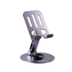 All-metal 360-degree Rotating Mobile Phone Holder Foldable Desktop Tablet Stand, Purple, Grey