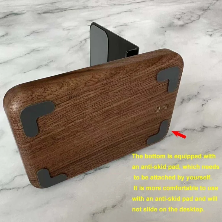 TBD06048873_B7.webp Desktop Mobile Phone Stand Lifting Folding Tablet Holder with Tray Base, Walnut, Beech Wood - Image 8