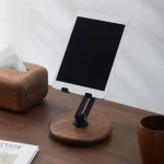 360 Degree Rotating Walnut Mobile Phone Holder Foldable Tablet Stand - Image 3