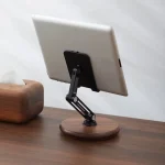360 Degree Rotating Walnut Mobile Phone Holder Foldable Tablet Stand - Image 4