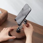 360 Degree Rotating Walnut Mobile Phone Holder Foldable Tablet Stand - Image 5