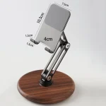 360 Degree Rotating Walnut Mobile Phone Holder Foldable Tablet Stand - Image 8