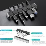 AhaStyle PT125 Aluminum Alloy + Silicone 5 Holes Position Cable Holder Desktop Data Cable Clip - Image 3