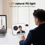 15W 3-in-1 MagSafe Magnetic Folding LED Makeup Mirror Night Light Wireless Charger, White, Pink, Black - Image 6