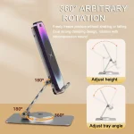 Acrylic Aluminum Alloy Mobile Phone and Tablet Stand Holder with 360-degree Rotating Base, Silver - Image 4