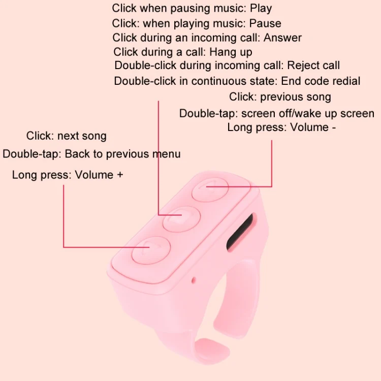 TBD06050790_B3.webp Bluetooth 3 Keys Remote Finger Ring Video Controller Novel Page Flip Photo Tool - Image 4