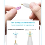 For Apple Pencil 1 / 2 Generation & USB-C Stylus Modified Pen Tip Diamond Crystal Pencil Nib, Transparent Pink, Transparent Blue, Transparent, White, Light Green - Image 4
