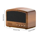 BT11-D Mini Card USB Flash Drive FM Radio Retro Wireless Bluetooth Speaker, Pearwood, Red, Pink, Blue - Image 3