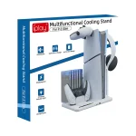 For PS5 Slim iplay Multifunctional Cooling Stand with Dual Controller Charging Station Headset Holder and 6 Game Card Storage - Image 7