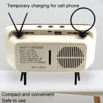 Retro Small TV Desktop Cell Phone Holder With Bluetooth Speaker Player, With Bluetooth Speaker - Image 3