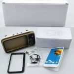 Retro Small TV Desktop Cell Phone Holder With Bluetooth Speaker Player, With Bluetooth Speaker - Image 7