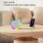 Outdoor Home Portable Wireless Karaoke Sound Cell Phone Integrated Microphone Smart Speaker, With Single Mic White, With Single Mic Pink, With Single Mic Blue, With Dual Mic White, With Dual Mic Pi... - Image 7