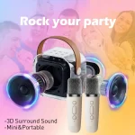 Outdoor Home Portable Wireless Karaoke Sound Cell Phone Integrated Microphone Smart Speaker, With Single Mic White, With Single Mic Pink, With Single Mic Blue, With Dual Mic White, With Dual Mic Pi... - Image 8