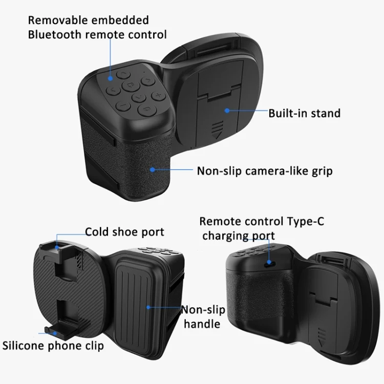 TBD06052839_B8.webp Phone Camera Grip With Cold Shoe Mount and Bluetooth Remote Control, Without Fill Light, With Fill Light - Image 9