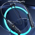 M226 Neck-Hanging In-Ear Pentatone Wired Sports Digital Display Bluetooth Earphone - Image 6