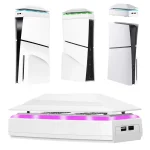 For PS5 Slim Top Dustproof Colorful Cooling Fan 3 Adjustable Speed, Top Fan