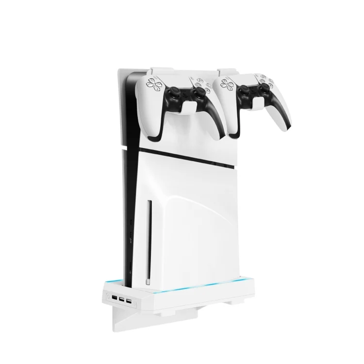 For PS5 Slim Console Wall-mounted Storage Rack With 3 USB2.0 Ports, Wall-mounted Rack