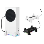 For XBOX Series S Console Base Cooling Fan Built-in LED Light Strip, Base Cooling Fan White, Base Cooling Fan Black - Image 2