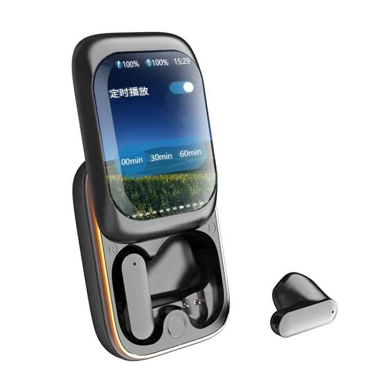IB G9 Slider Bluetooth Earbuds With Smart Touch-Control Color Screen Supports APP And Multiple Languages
