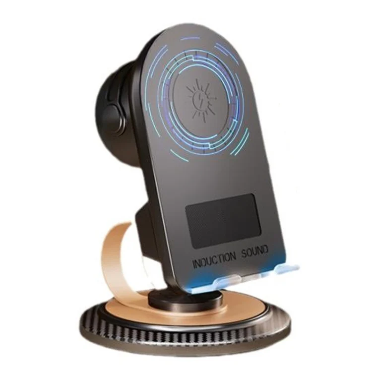 Portable Induction Bluetooth Speaker Rotating Mobile Phone Tablet Stand, Wireless Charging, Bass Diaphragm, Standard