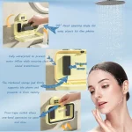 Shower Phone Holder Waterproof Rotatable Suction Cup Wall Mount Phone Case - Image 5