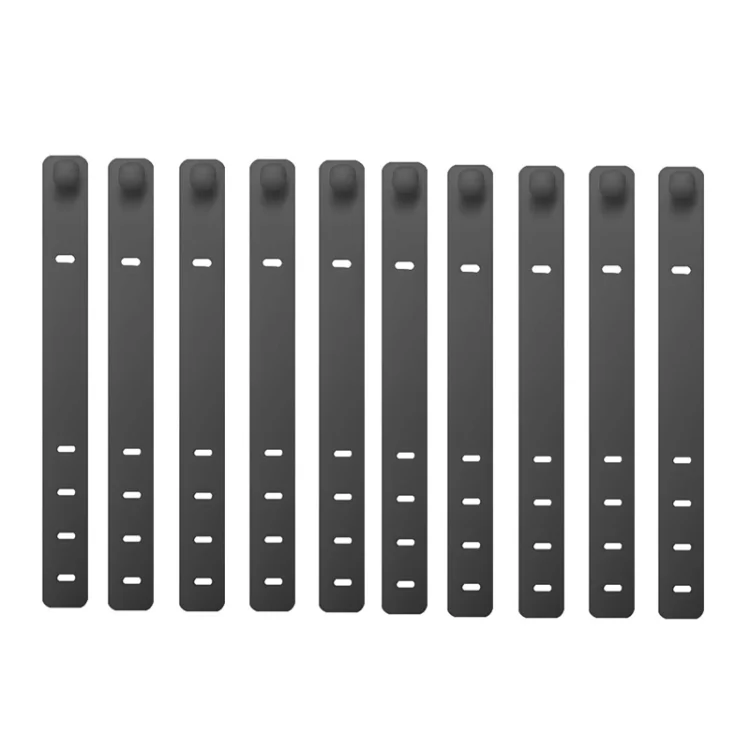 10pcs /Pack 125mm Silicone Cable Tie 4 Hole Wire Winder Fastener