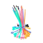 100pcs /Pack Silicone Ties Multi-Use Food Bag Clip Data Cable Winder Organizer, 15cm Black, 15cm White - Image 3