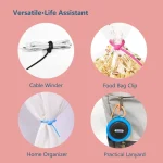 100pcs /Pack Silicone Ties Multi-Use Food Bag Clip Data Cable Winder Organizer, 15cm Black, 15cm White - Image 5