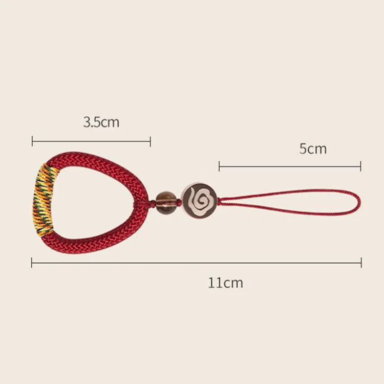 TBD06056061_B2.webp Hand-Woven Ancient Style Ring Buckle Mobile Phone Lanyard U Disk Lanyard Car Key Pendant - Image 3
