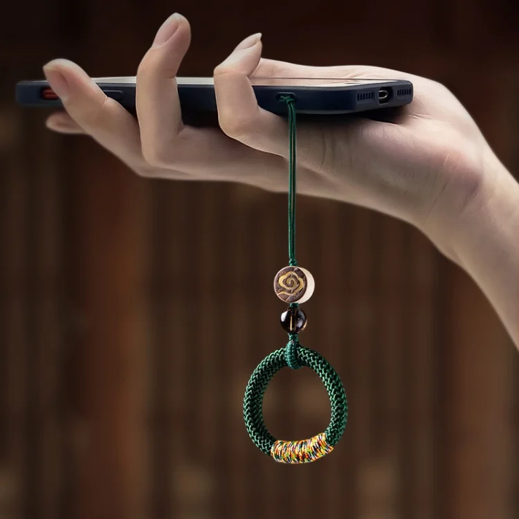 TBD06056061_B6.webp Hand-Woven Ancient Style Ring Buckle Mobile Phone Lanyard U Disk Lanyard Car Key Pendant - Image 7
